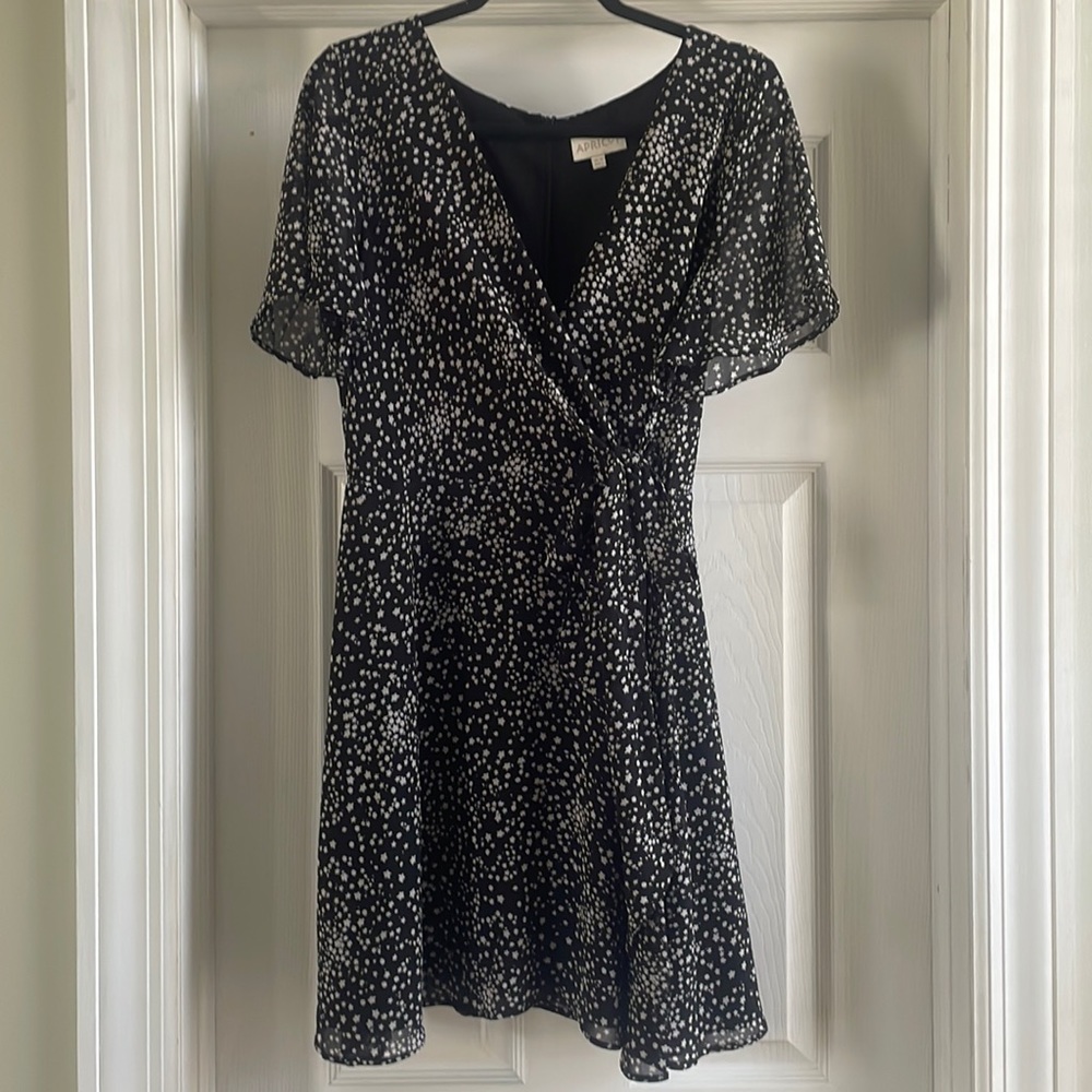 Black and White faux wrap dress, UK size 14